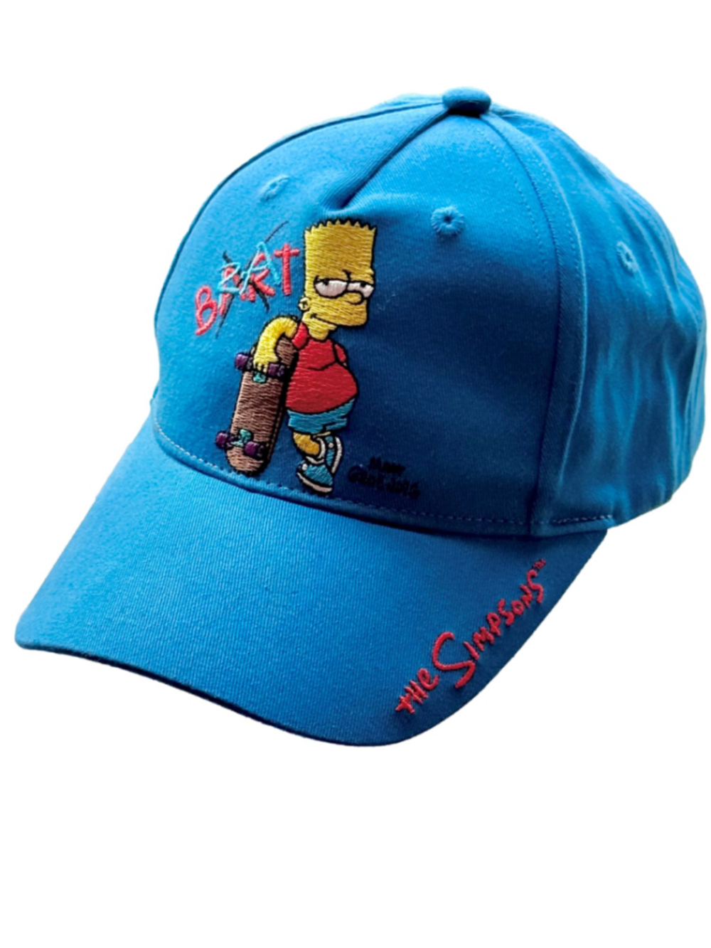 NWOT Kids Universal Studios The Simpsons Bart Hat One Size Blue Red Baseball Cap